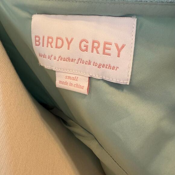 Birdy Grey Satin Dress S Womens Sleeveless Slit Lined Bridesmaid Floor Length - Picture 6 of 7